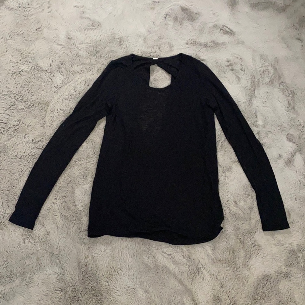 Black Lulu Lemon Backless Long-sleeve Top